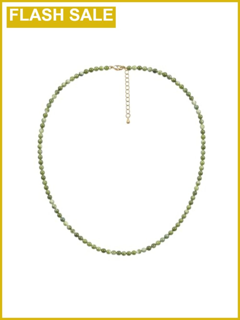 4mm Beaded Choker Necklace Natural Stone 17+2in Lobster Clasp